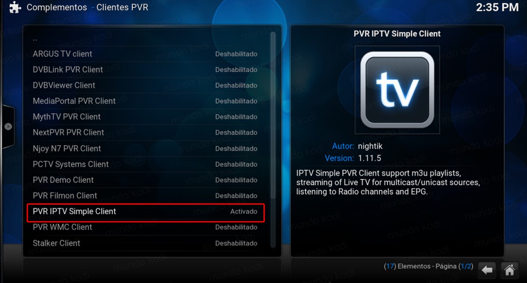 Lista PVR TecnoTV. PVR IPTV Simple Client