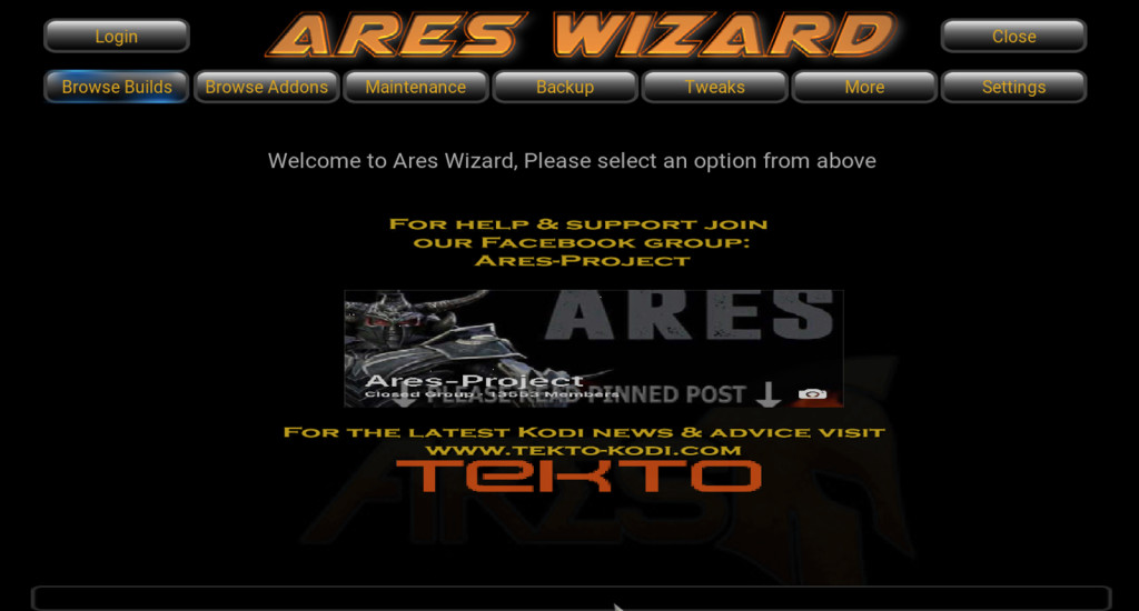 Ares Wizard en Kodi. 6. Prueba