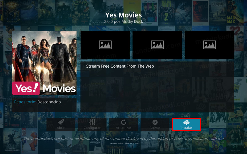 addon yes movies en kodi