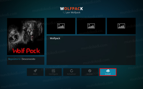 addon wolf pack en kodi