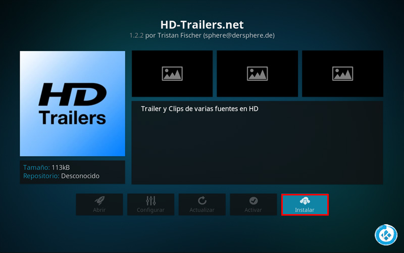 Addon HD Movie Trailers en Kodi