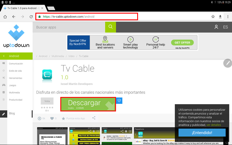 App TV Cable en Android