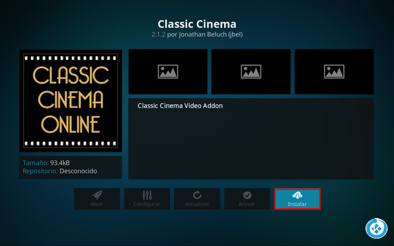addon classic cinema en kodi