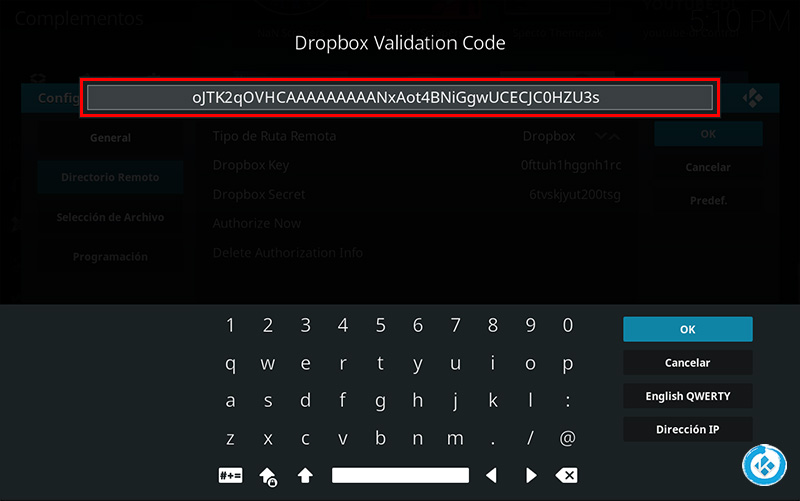 respaldo de kodi en dropbox