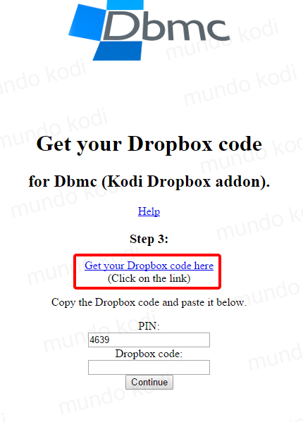 get dropbox code