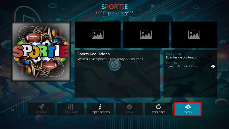 addon sportie en kodi