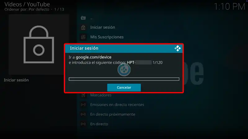 Iniciar Sesión en el Addon Youtube en Kodi