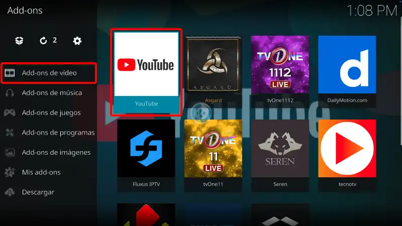 Iniciar Sesión en el Addon Youtube en Kodi