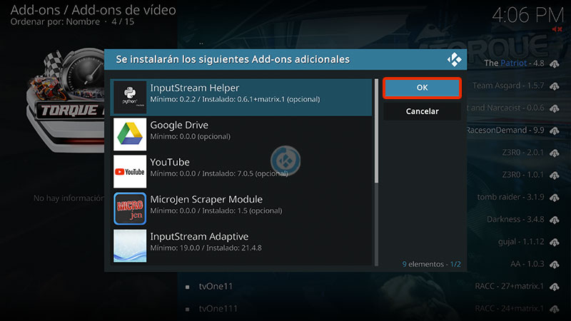 addon torque lite en kodi