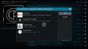 chain reaction lite en kodi