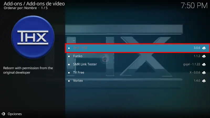 addon thx 1138 en kodi