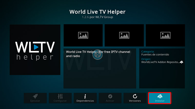 world live tv helper en kodi