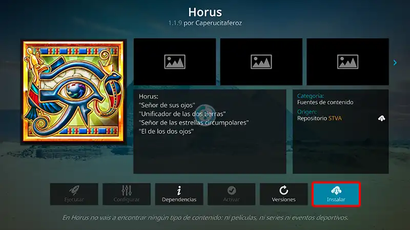 addon horus en kodi