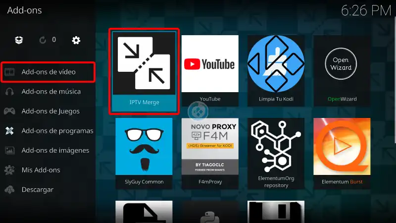 addon iptv merge en kodi