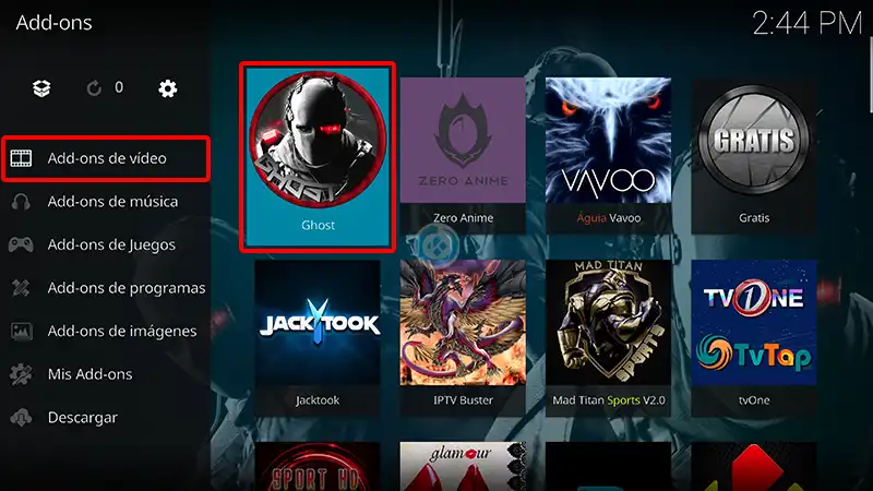 addon ghost en kodi