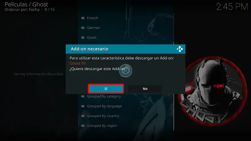 addon ghost en kodi