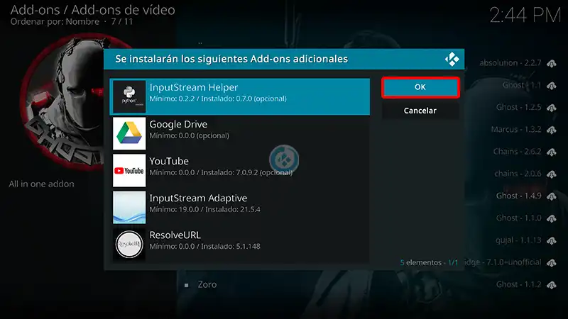 addon ghost en kodi