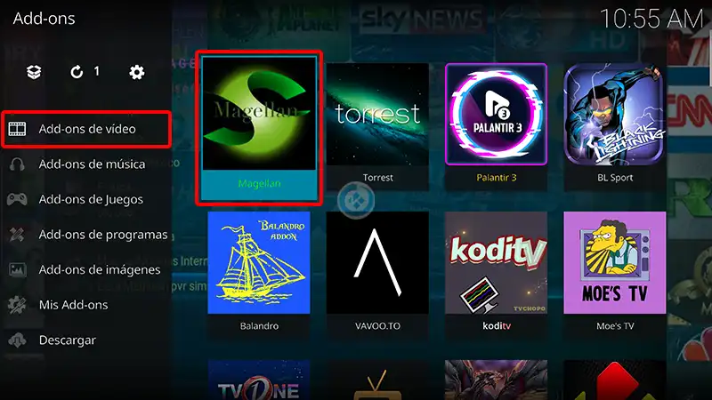 addon magellan en kodi