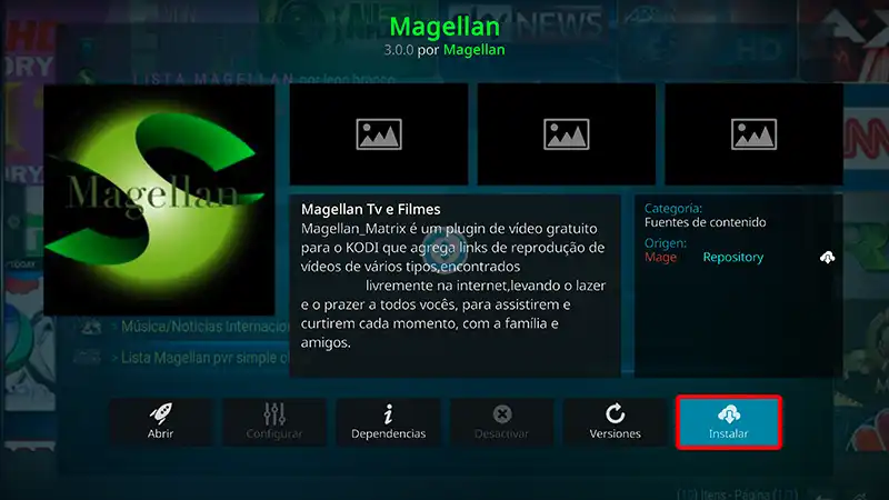 addon magellan en kodi