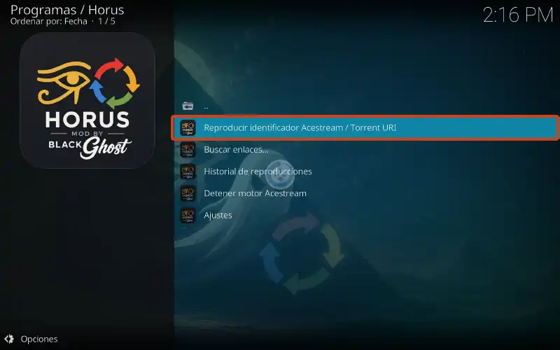 Acestream en Kodi para MacOS