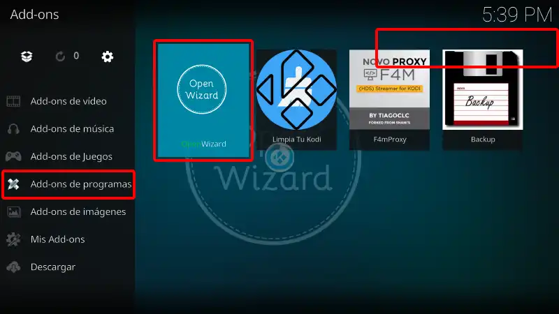 addon openwizard en kodi