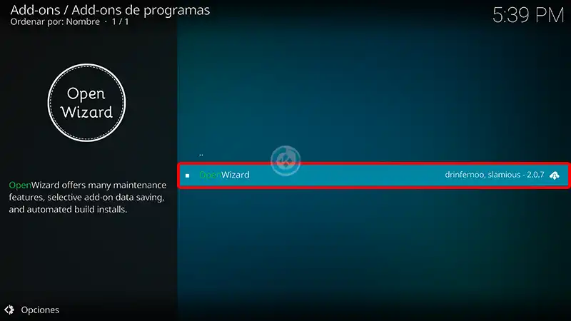 addon openwizard en kodi