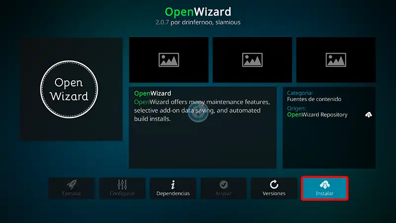 addon openwizard en kodi