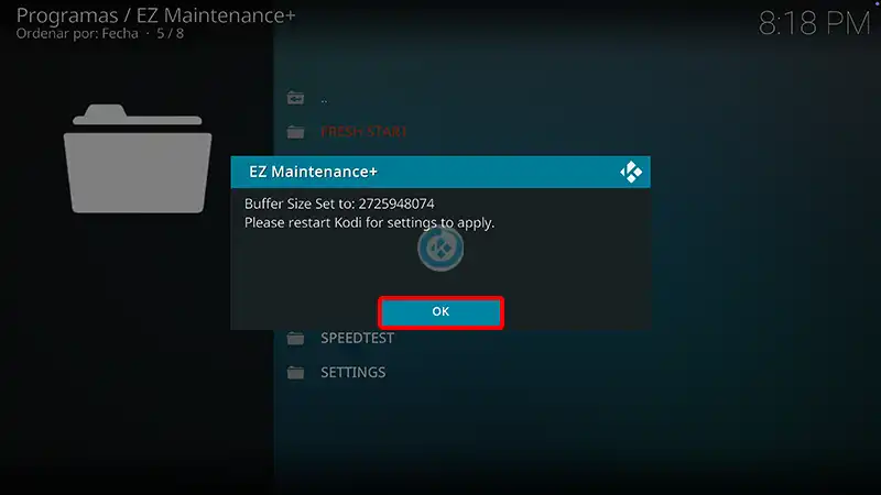 Configurar el buffer en Kodi