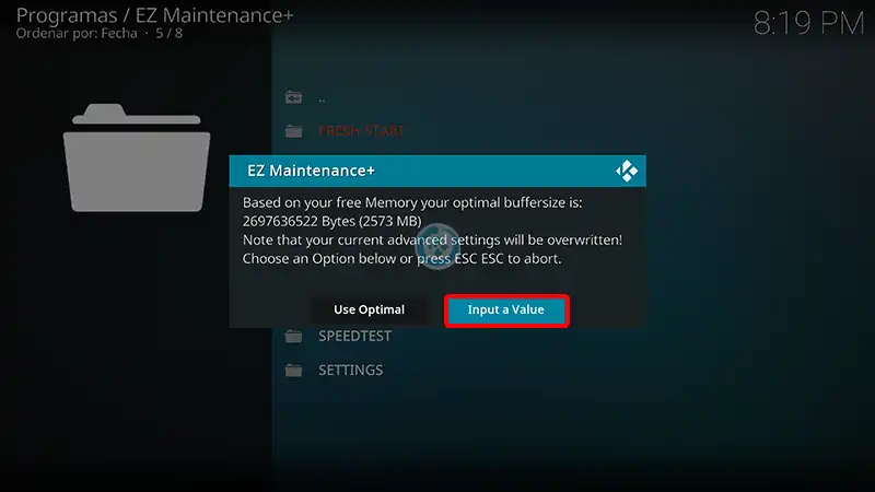 Configurar el buffer en Kodi