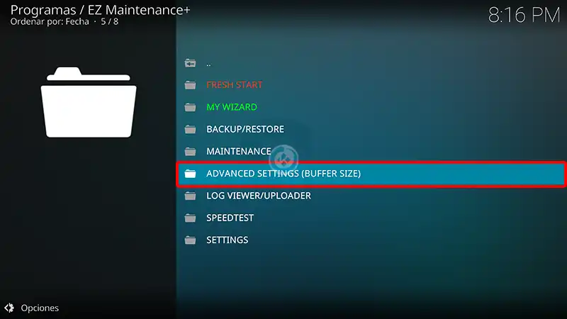 Configurar el buffer en Kodi