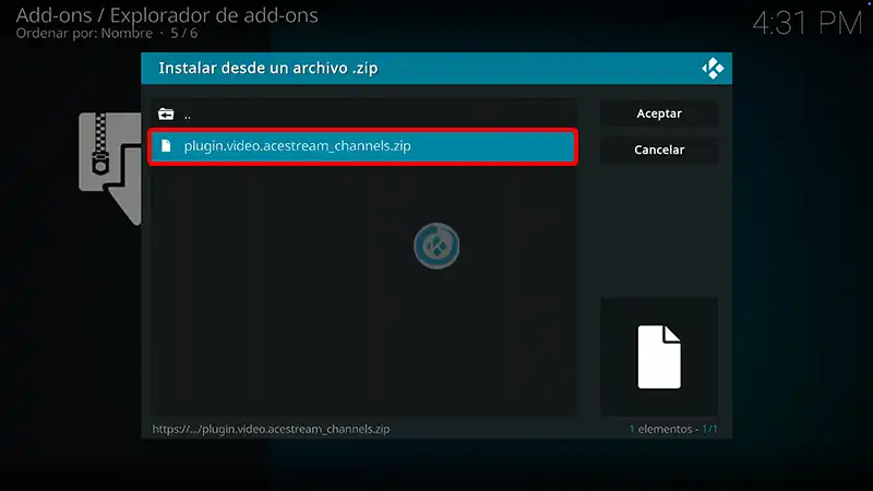 addon acestream channels en kodi