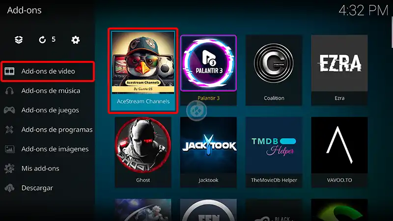 addon acestream channels en kodi