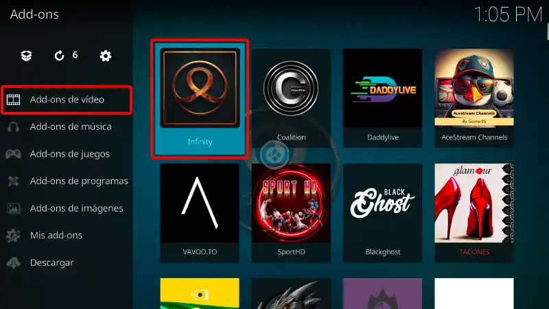 addon infinity en kodi