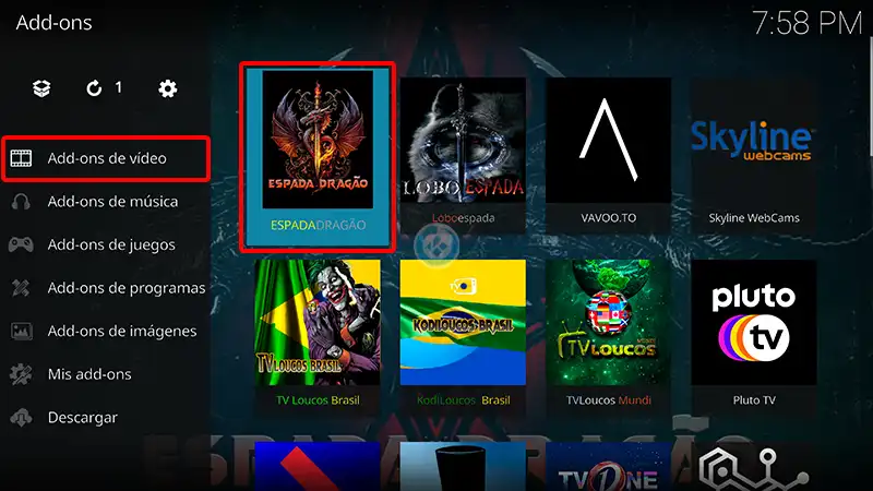 addon espada dragao en kodi