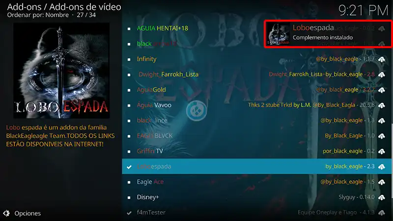 addon lobo espada en kodi