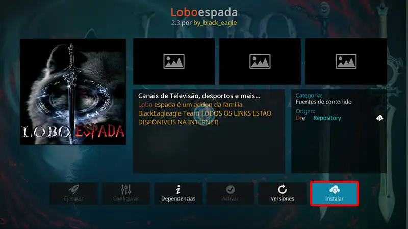 addon lobo espada en kodi