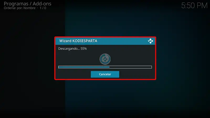 build estuary esparta en kodi