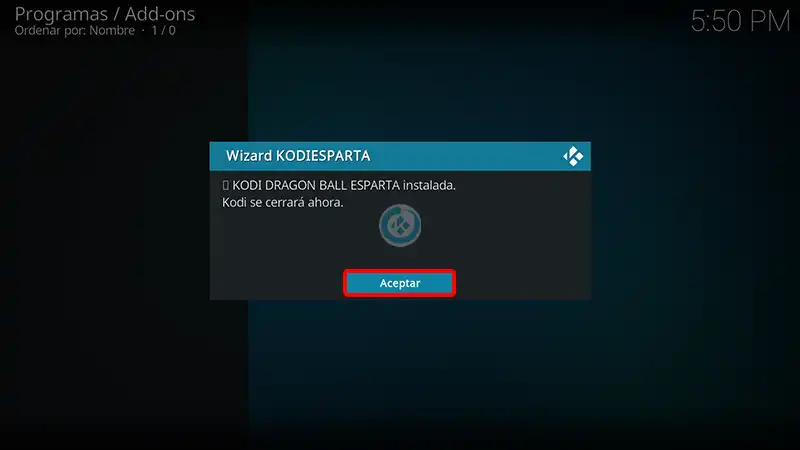 build estuary Esparta en kodi