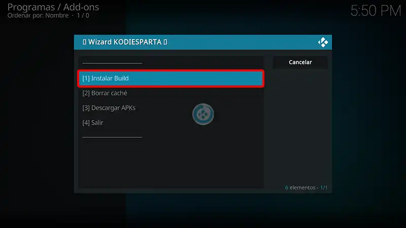 build estuary esparta en kodi