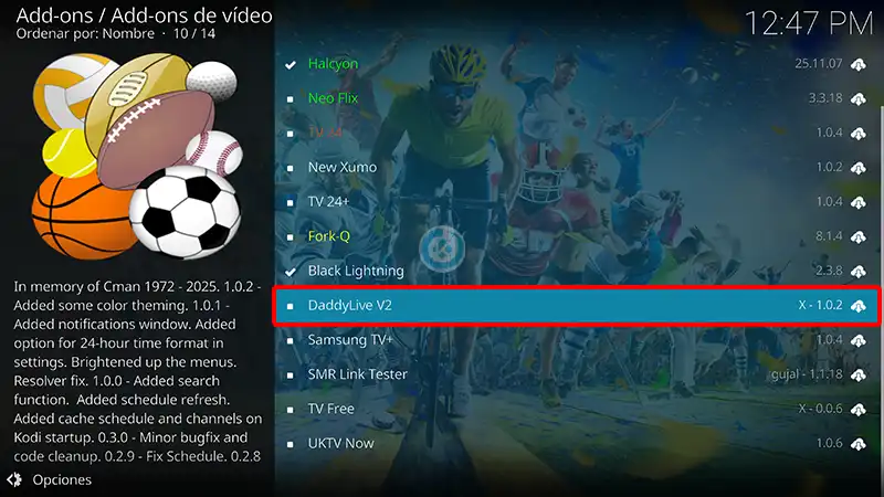 addon daddylive v2 en kodi