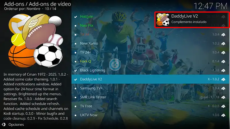 addon daddylive v2 en kodi