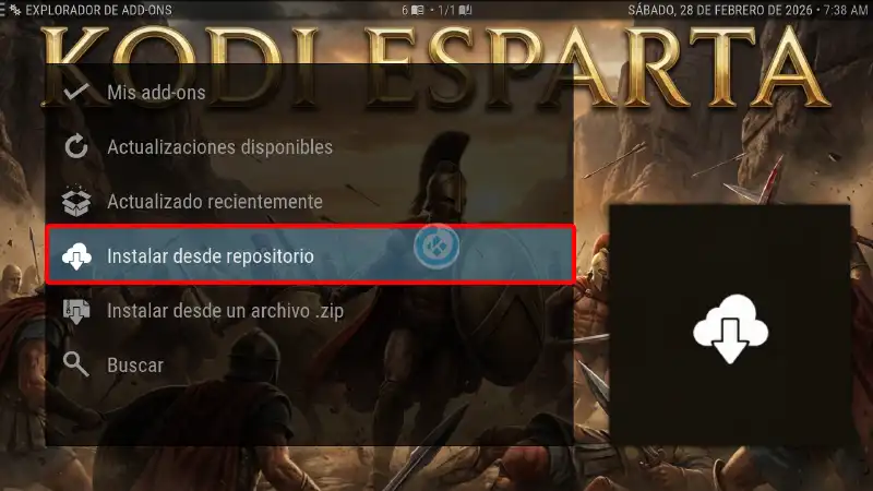build estuary esparta en kodi