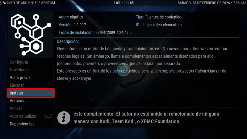 build estuary esparta en kodi