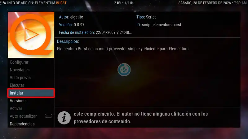 build estuary esparta en kodi