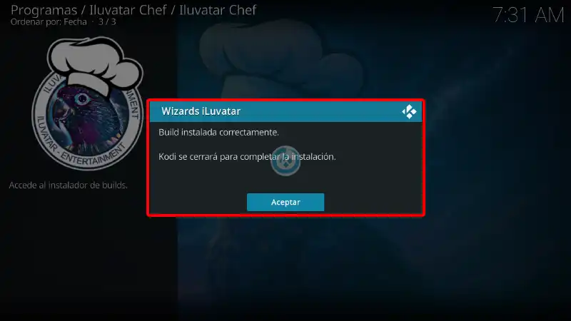 build estuary esparta en kodi