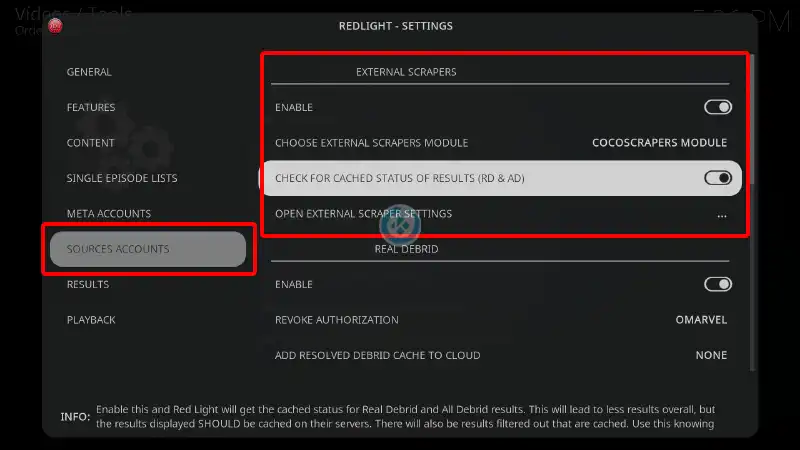 addon red light en Kodi