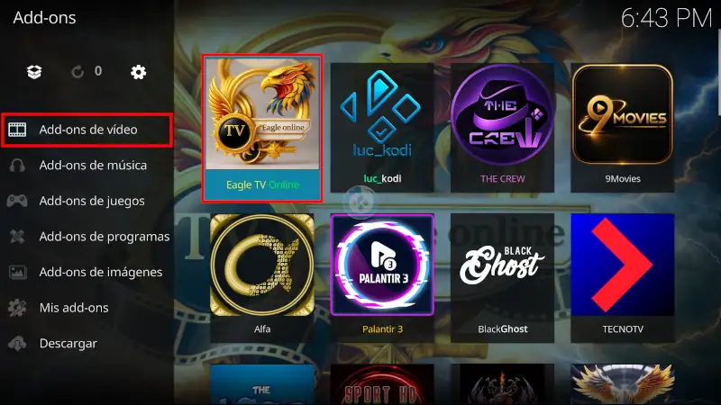 addon eagle tv online en kodi