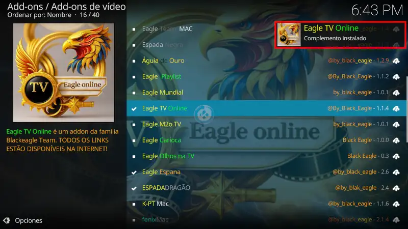 addon eagle tv online en kodi