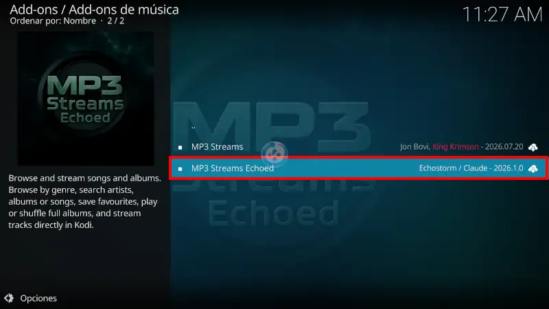 addon mp3 streams echoed en kodi