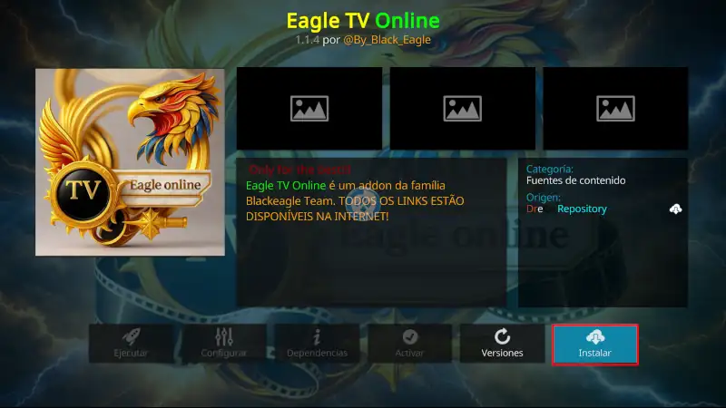 addon eagle tv online en kodi